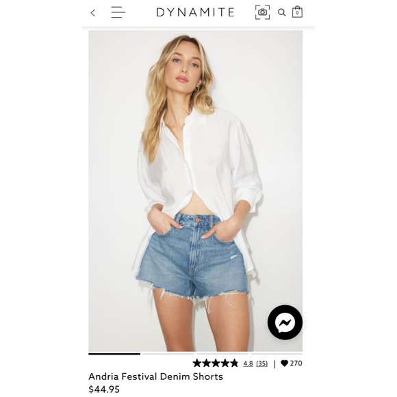 Dynamite Andria Festival Denim Shorts - Picture 2 of 4